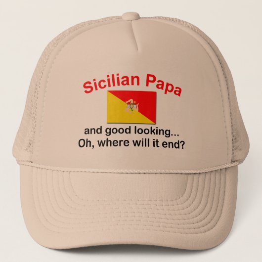 Goed uitziende Siciliaanse Papa Trucker Pet (Voorkant)