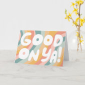 GOED VAN YA Bubble Letters Pastel Regenboog Strepe Kaart (Gele Bloem)