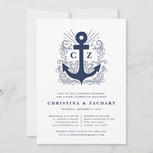 goed verankerd | Uitnodiging voor een repetitiedin (Voorkant)