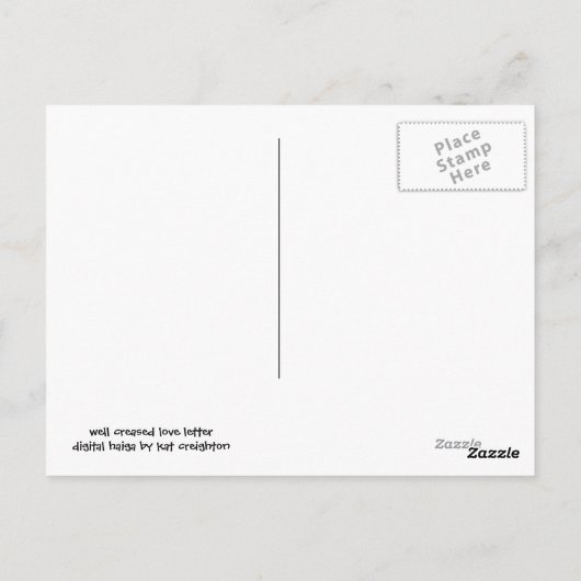 Goed verkorte liefdesbrief briefkaart (Achterkant)