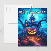 Goed verlichte Nefarious Happy Halloween pompoen Briefkaart (Voorkant / Achterkant)