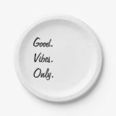 Goed. Vibes. Alleen. ( kleuren en tekst) Papieren Bordje (Voorkant)