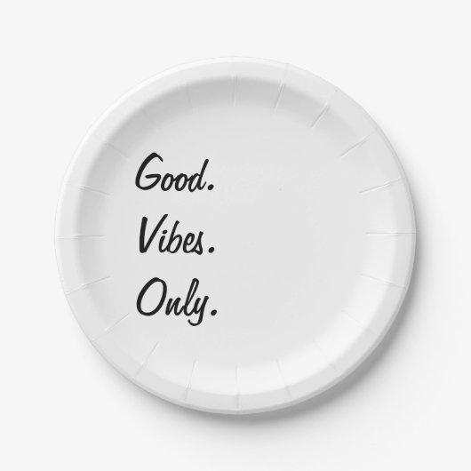 Goed. Vibes. Alleen. ( kleuren en tekst) Papieren Bordje (Voorkant)