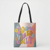 Goed vibes slechts Citaat Retro 60s Ontwerp van de Tote Bag (Voorkant)