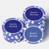 Goed voor één Drink blauw wit Poker Chips (Opstapeling)