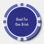 Goed voor één Drink blauw wit Poker Chips (Voorkant)