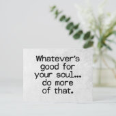 Goed voor je soul quote briefkaart (Staand voorkant)