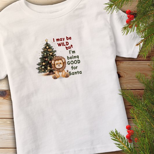 Goed voor Kerstman Leeuw gepersonaliseerd Kinder Shirts