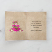 Goed voor kinderen Girl Teddy Bear Hugging Beer Au Kaart (Binnen)