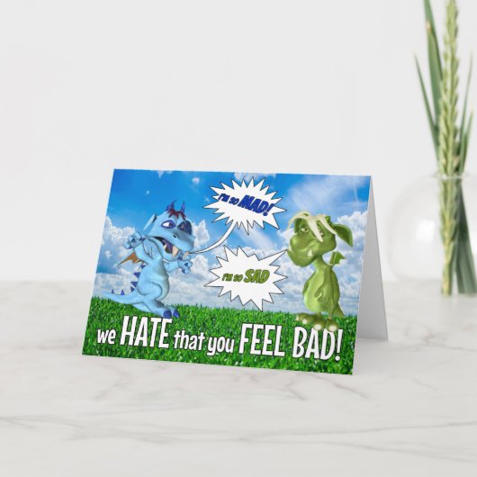 Goed voor kinderen Mad en Sad Dragons Kaart (Voorkant)