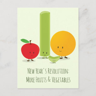 Goed Voorjaarsvoornemen Gezond Eten Fruit Bleeksel Feestdagenkaart