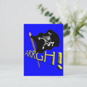 GOED! Waving Jolly Roger Pirate Flag Briefkaart (Staand voorkant)