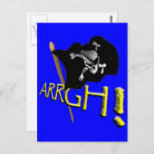 GOED! Waving Jolly Roger Pirate Flag Briefkaart (Voorkant / Achterkant)