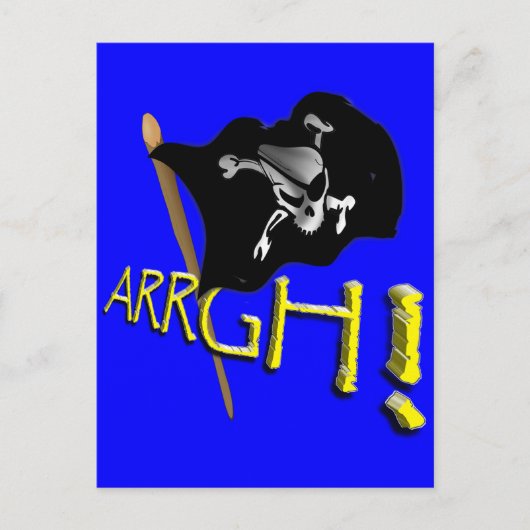 GOED! Waving Jolly Roger Pirate Flag Briefkaart (Voorkant)