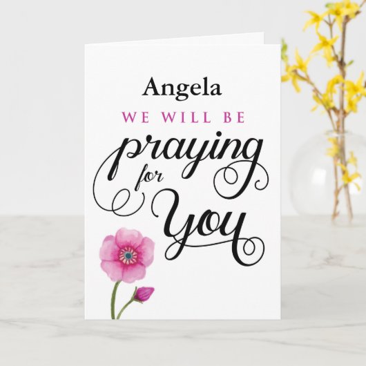 Goed, we zullen voor je bidden kaart (Gele Bloem)