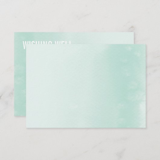 GOED WENSEN KAART :: ombre waterverf pastel mint (Voorkant / Achterkant)