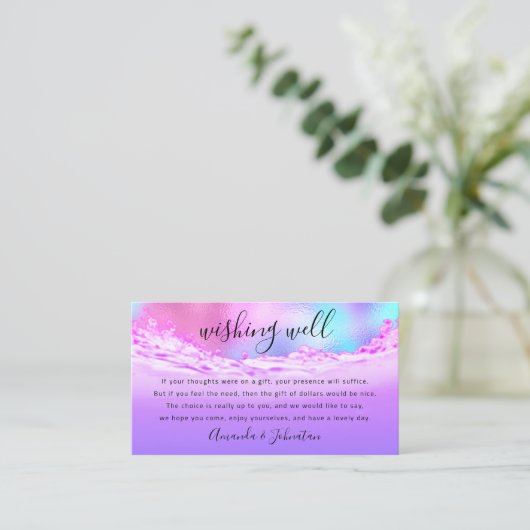 Goed wensen voor bruiloft dollar cadeau geld op he visitekaartje (Staand voorkant)