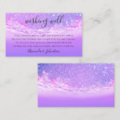 Goed wensen voor bruiloft dollar cadeau geld Paars Visitekaartje (Voorkant / Achterkant)