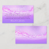 Goed wensen voor bruiloft Sterling Gift Geld Purpl Visitekaartje (Voorkant / Achterkant)