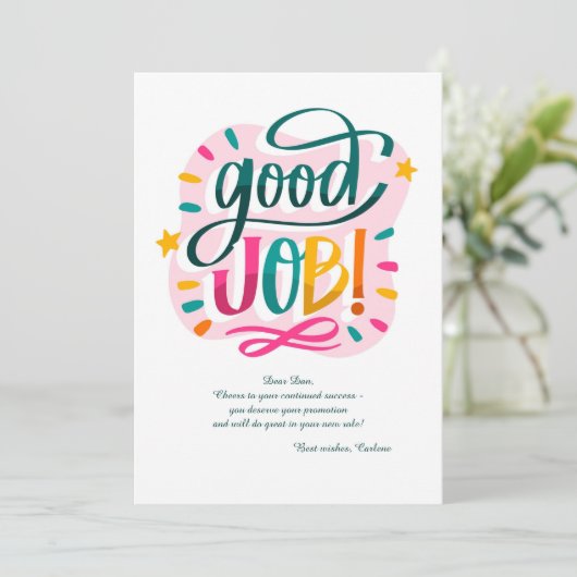 Goed Wenskaart Kaart (Staand voorkant)