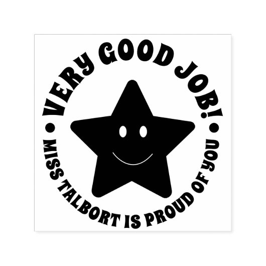 Goed Werk Emoij Gepersonaliseerde lerarenschool Zelfinktende Stempel (Design)