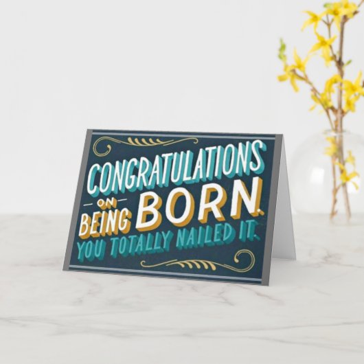 GOED WERK EN GELUKKIG **40ste** VERJAARDAG Kaart (Gele Bloem)