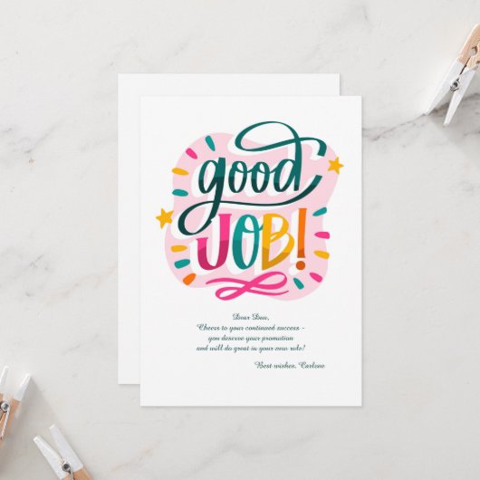 Goed Werk Kaart (Voorkant / Achterkant in situ)