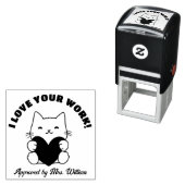 Goed werk kat terug naar school aanmoediging leraa  zelfinktende stempel (In situ)