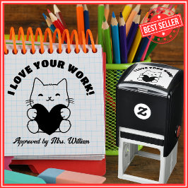 Goed werk kat terug naar school aanmoediging leraa  zelfinktende stempel