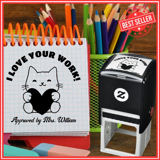 Goed werk kat terug naar school aanmoediging leraa  zelfinktende stempel