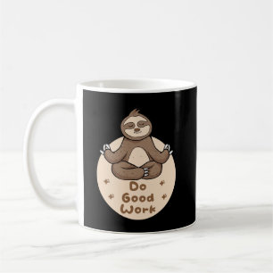 Goed werk Kawaii Funny Brown Sloth Doing Yoga Koffiemok