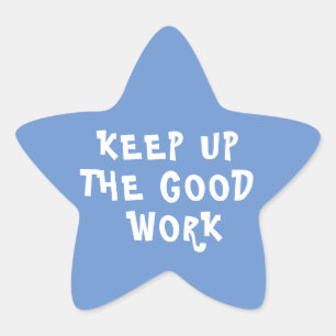 Goed werk leraar aanmoediging blauw ster sticker