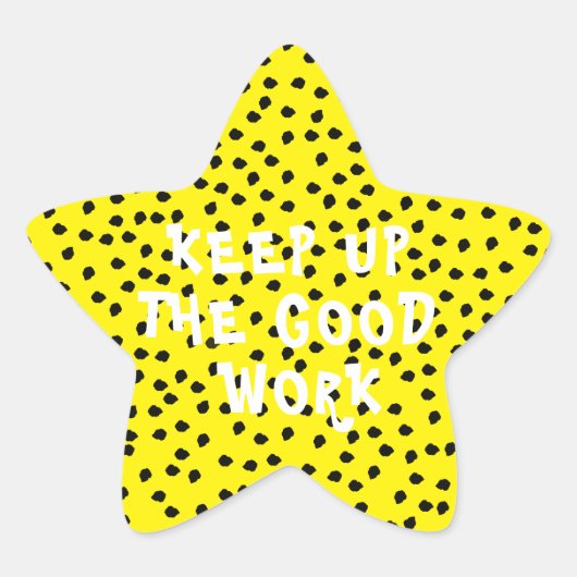 Goed werk leraar aanmoediging gele vlekken ster sticker (Voorkant)