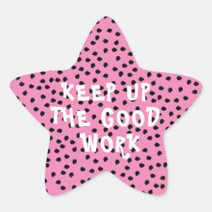Goed werk leraar aanmoediging roze ster Sticker