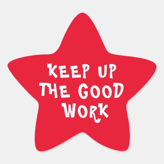 Goed werk leraar aanmoediging ster rood sticker (Voorkant)