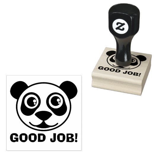 Goed werk Panda Face Rubberstempel (Gestempeld)