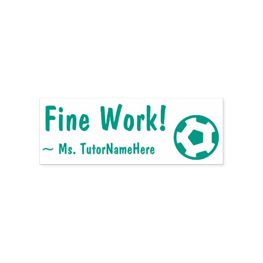 "Goed werk!" + Pictogram Voetbal Zelfinktende Stempel (Design)