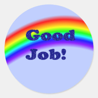 Goed Werk Regenboog Sticker, klein Ronde Sticker