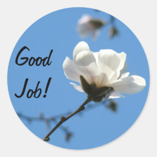 Goed werk! stickers Blauwe Lucht Witte Magnolia Bl