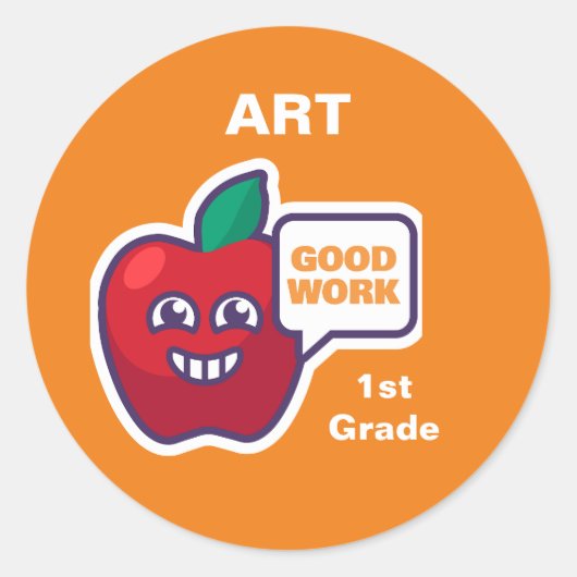 Goed werk! Student Art Award Sticker Aanpassen (Voorkant)