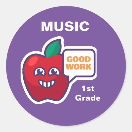 Goed werk! Student Music Award Sticker aanpassen (Voorkant)