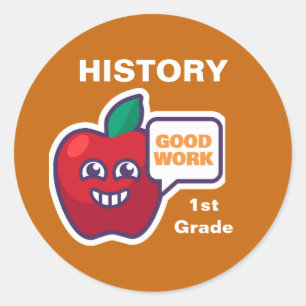 Goed werk! Studentengeschiedenis Award Sticker aan