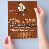 Goed werk. Tuinhelper. Adverteren flyer (Hand)