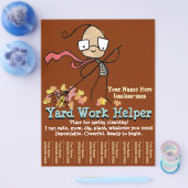 Goed werk. Tuinhelper. Adverteren flyer (Enkel)