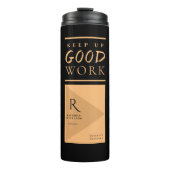 GOED WERKZAAM HOUDEN | Elegant Chic Gold Monogramm Thermosbeker (Voorkant)