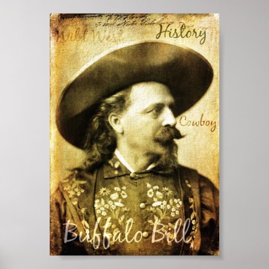 Goed Worn Buffalo Bill Cowboy Poster (Voorkant)