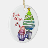 Goed zo. Boom, warme chocolade, familienamen Keramisch Ornament (Rechts)