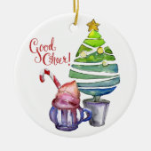 Goed zo. Boom, warme chocolade, familienamen Keramisch Ornament (Voorkant)