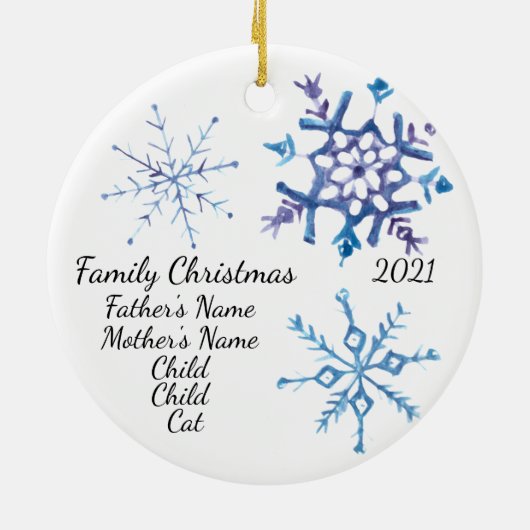 Goed zo. Boom, warme chocolade, familienamen Keramisch Ornament (Achterkant)