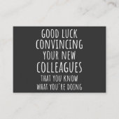 Goed zo om je nieuwe medewerkers te overtuigen dat visitekaartje (Voorkant)